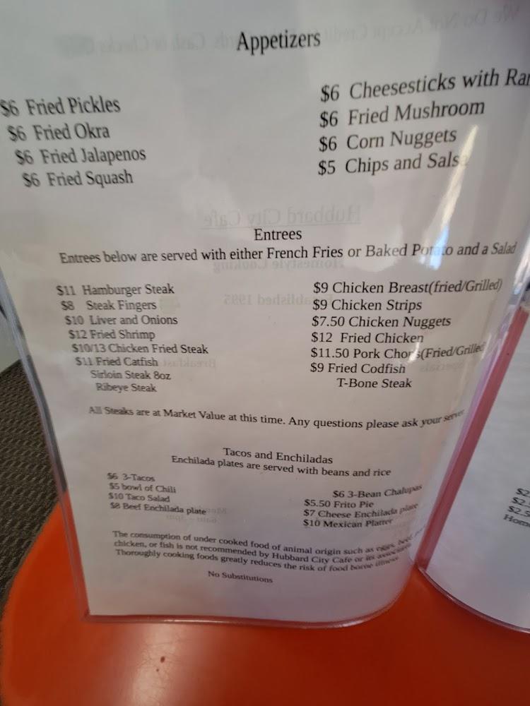 Hubbard City Cafe Menu image 3